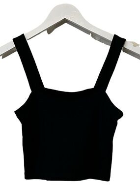 BP. Square Neck Sleeveless Crop Tank Top, Color Black, Size XS